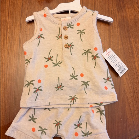 Cat & Jack Other - NWT 3-6m Cat & Jack Palm Tree Print Sleeveless matching set
